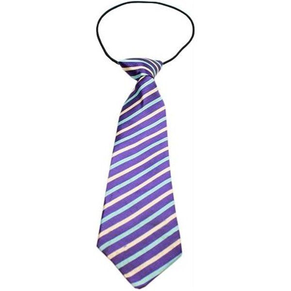 Unconditional Love Big Dog Neck Tie Purple and Aqua Stripes UN847649